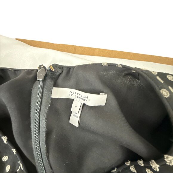 Derek Lam 10 Crosby Polka Dot Tiered Mini Dress Size 10 Black White Retro Flowy - Picture 3 of 9